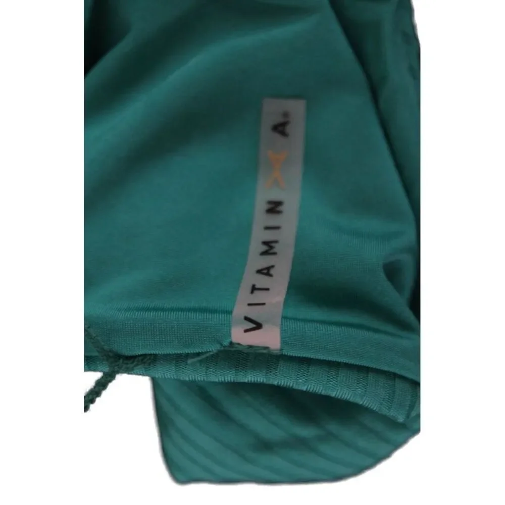 Vitamin A Womens Stretch Ribbed Pull On Bikini Bottoms Turquoise Size XS